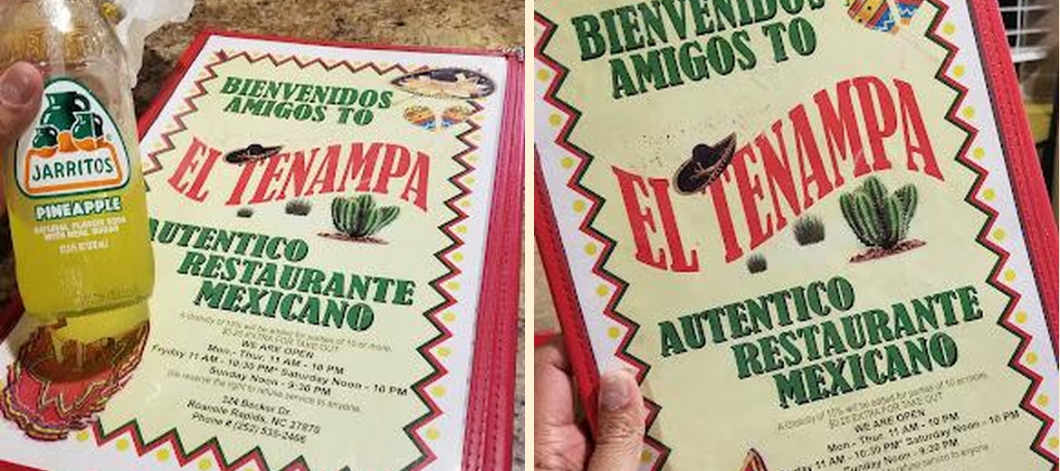 El Tenampa Mexican Restaurant Menu